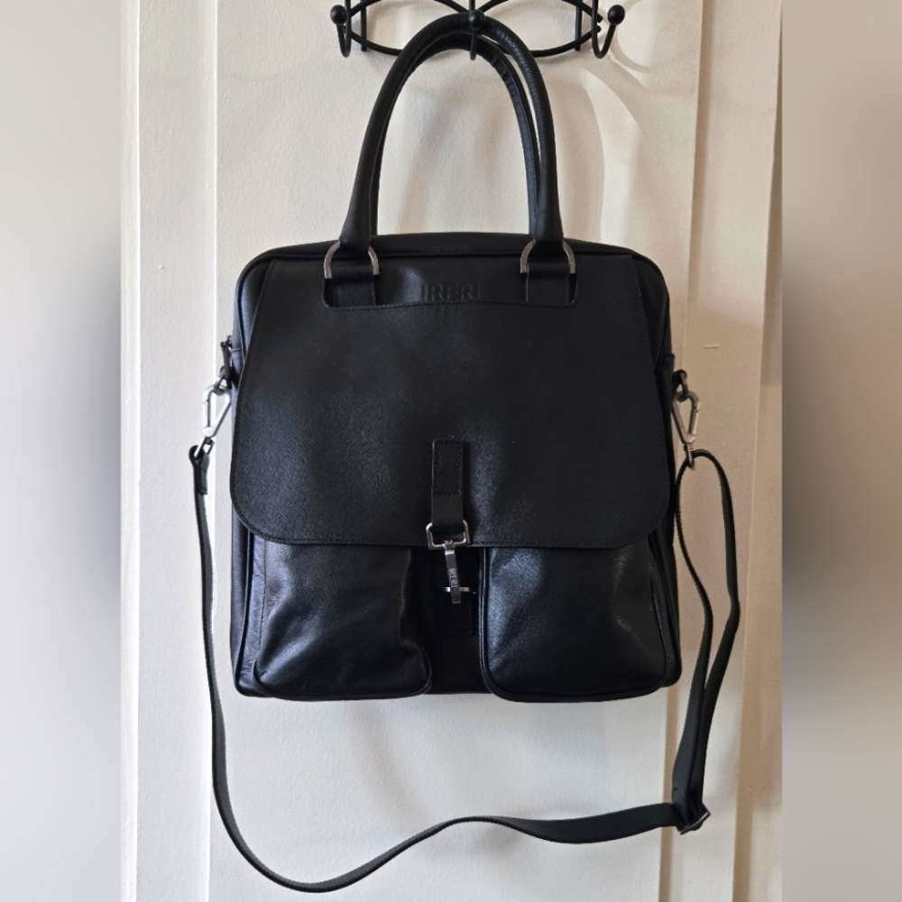 Ireri Italian Leather Unisex Briefcase Messager Travel Shoulder Hand Bag